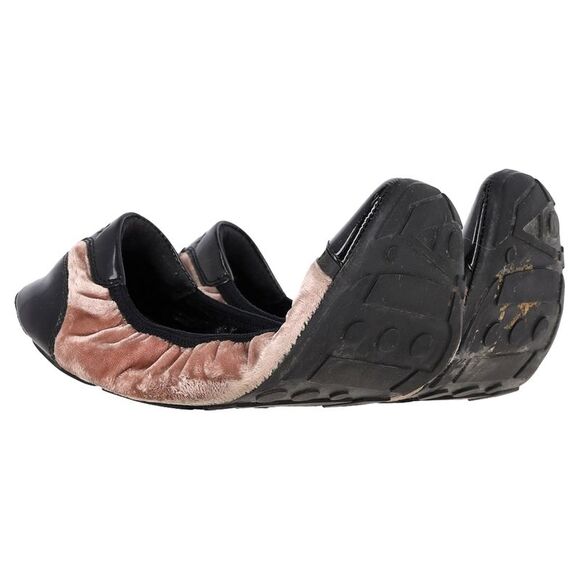 Prada Sport Patent Leather Cap Toe Ballet Flats in Brown Velvet - Picture 7 of 12